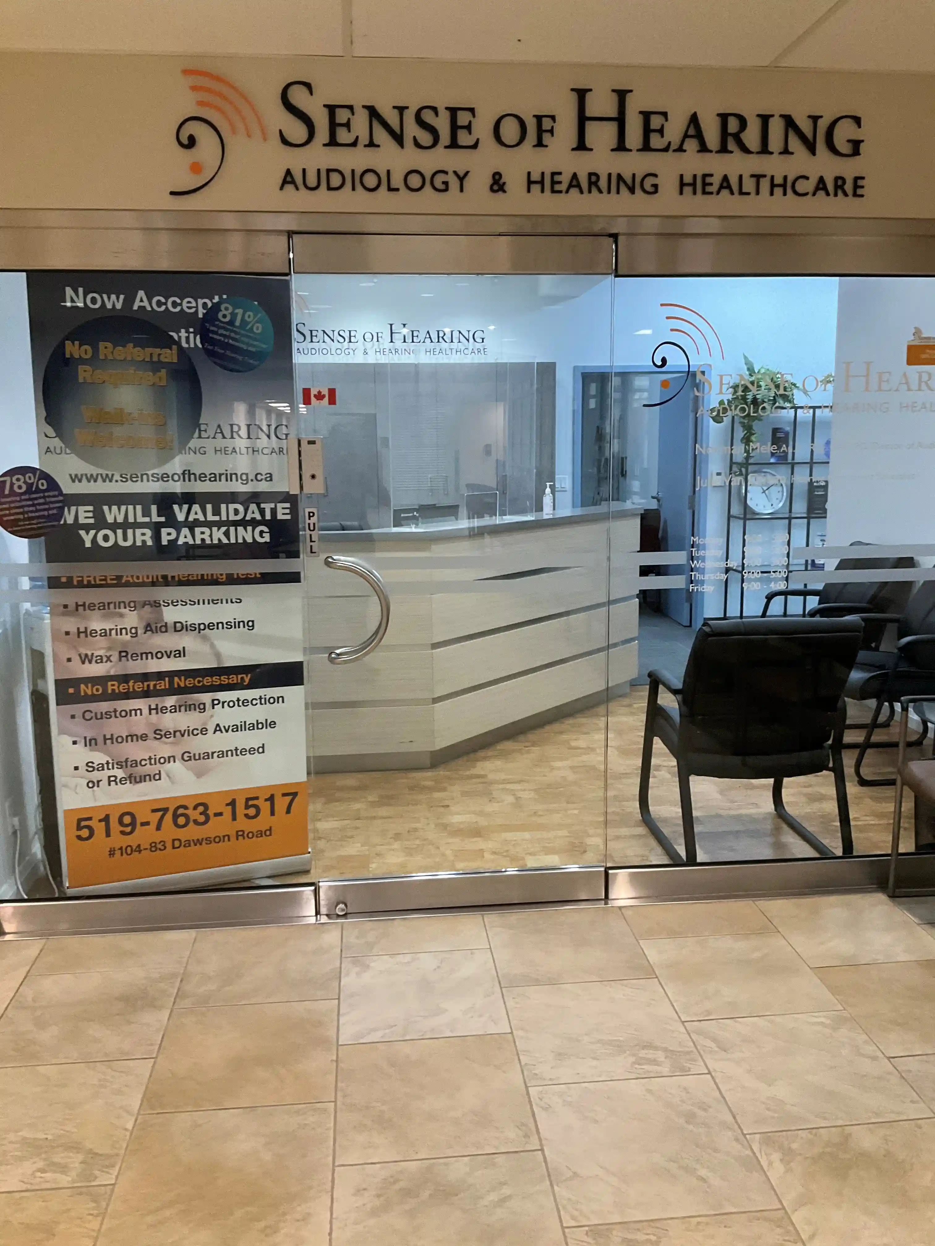 Inside the Sense of Hearing Guelph clinic