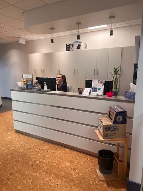 Reception desk at Sense of Hearing Welland